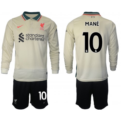 Liverpool Sadio Mane 10 Fodboldtrøjer Børn Udebanesæt 2021/22 Langærmet Liverpool Sadio Mane 10 Fodboldtrøjer Børn Udebanesæt 2021/22 Langærmet